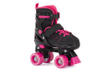 Aventuri patins à roulettes réglables botte semi-souple noir rose taille 35-38 (m)