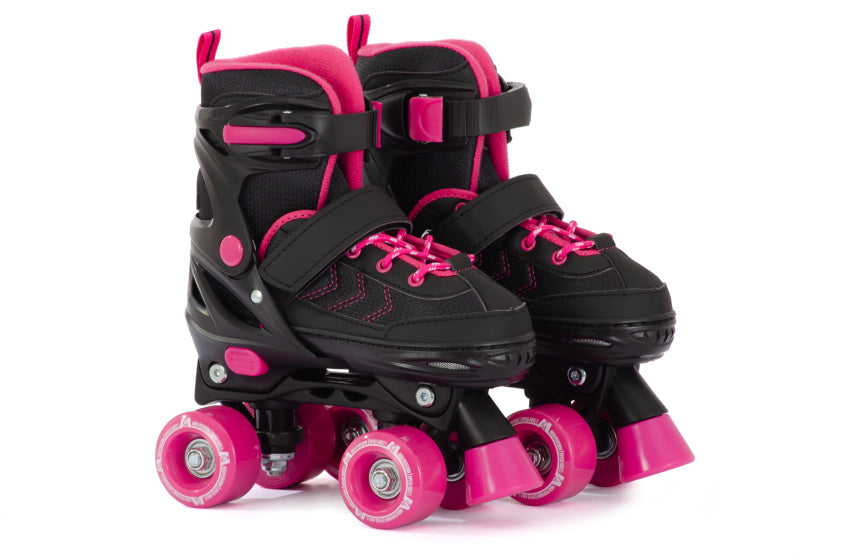 Aventuri patins à roulettes réglables botte semi-souple noir rose taille 35-38 (m)
