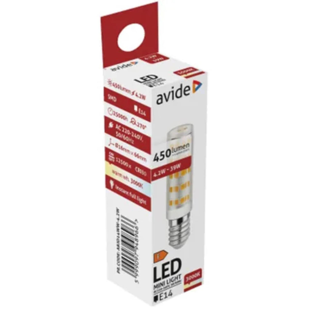 Lampe LED Avide 4,2W JD E14 WW 3000K