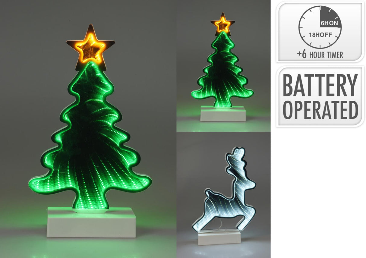 Lumières LED infinies pour la maison, 27cm, arbre de noël, cerf