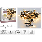 Lumières de Noël 192led batterie blanc