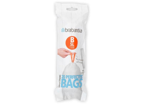 Sacs poubelle Brabantia perfectfit 5 litres b rouleau de 20 sacs