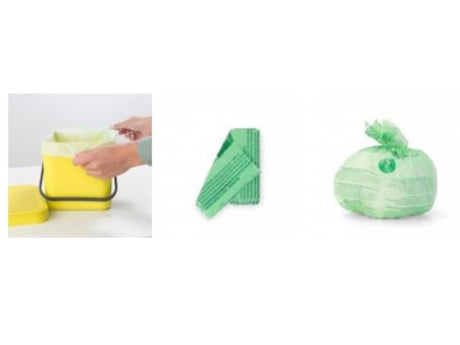 Sacs poubelle compostables Brabantia Perfect Fit de 6 litres en rouleau de 10 sacs