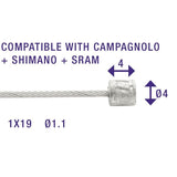 Shimano de câble crétable 2,25 m 1,1 mm 6472 argent