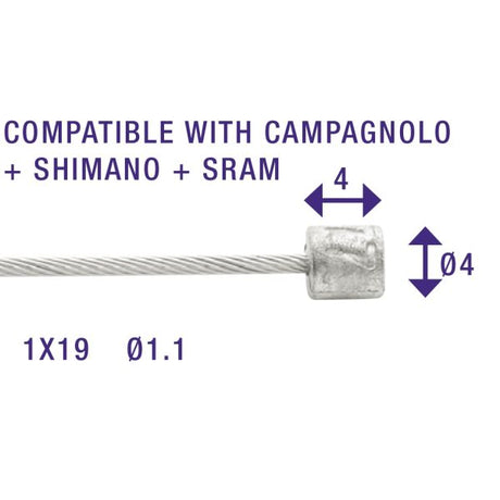 Shimano de câble crétable 2,25 m 1,1 mm 6472 argent