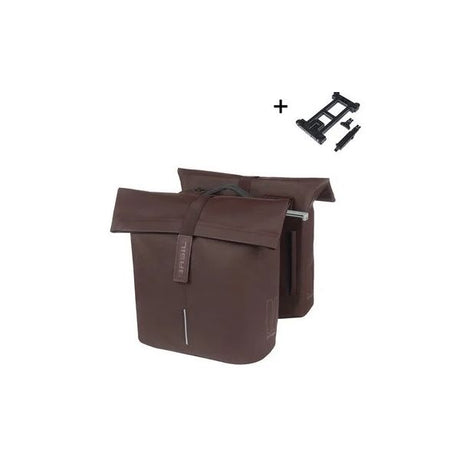 Sacoche de vélo double Basil City Mik 28-32 litres - marron rôti