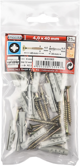 Connex pz-schroef 4.0x40 + plug bag 25st - b33382