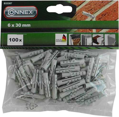 Bouchons Connex polyamide 6mm sachet 100pcs - b33387