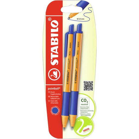 Stabilo pointball bleu blister 2 pièces