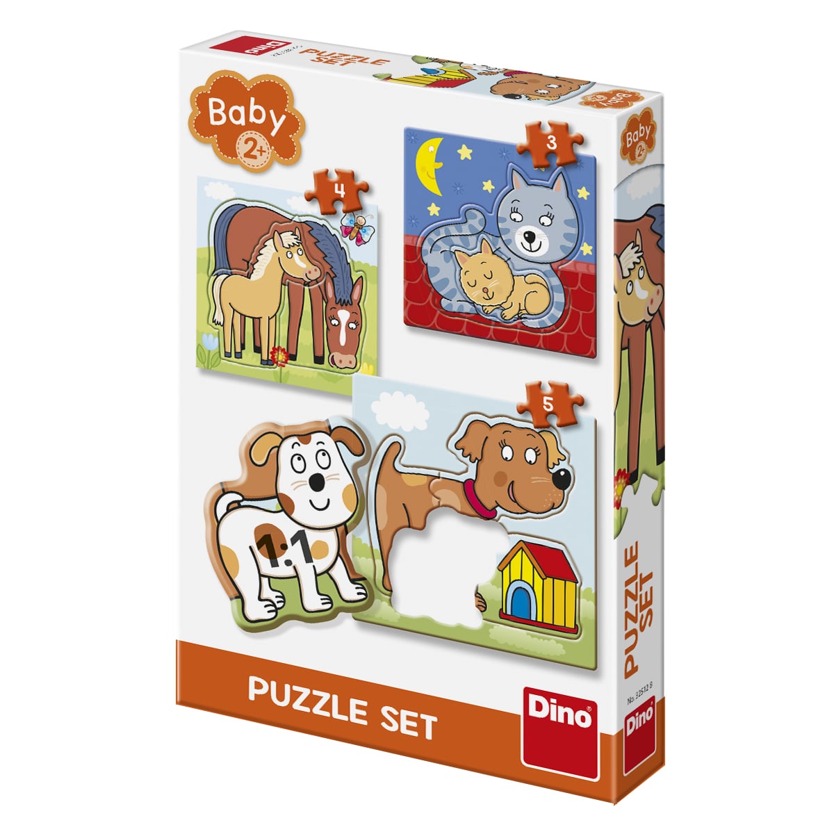 Puzzle Dinotoys – bébé : animaux de la ferme – 3 à 5 pièces