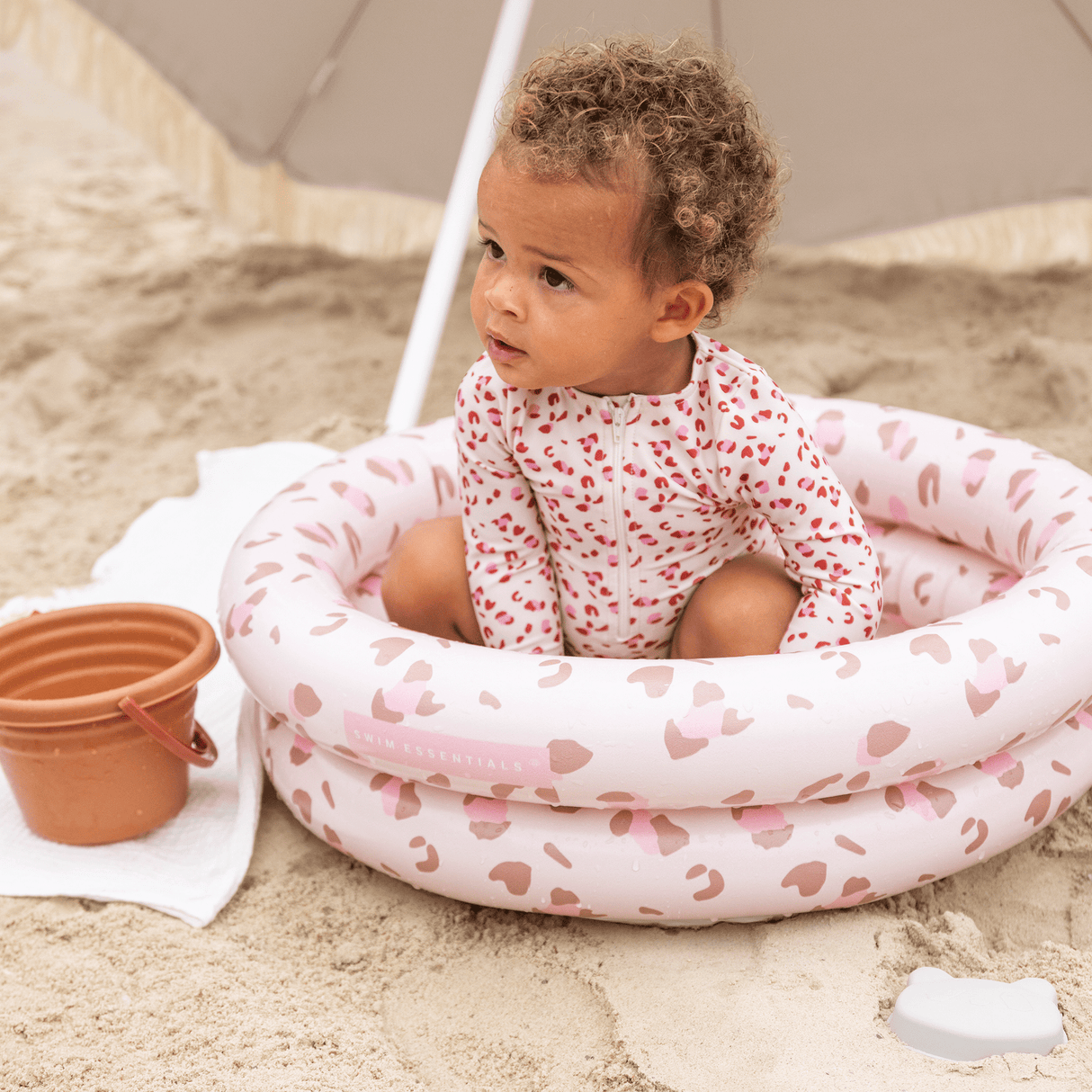 Léopard | piscine bébé vieux rose ø 60 cm
