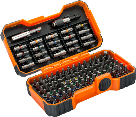 Jeu d'embouts Bahco 59 s100bc-ip | 100 pièces | pour fente, phillips®, pozidriv®, hexagone, robertson et torx | 59 s100bc-ip