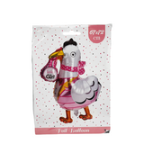 Ballon folie ooievaar baby girl 67x72cm
