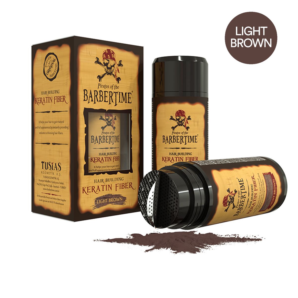 Barbertime renforcement capillaire fibre kératinique châtain clair 21gr.