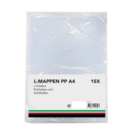 Chemises en L pp a4 paquet de 15 pièces