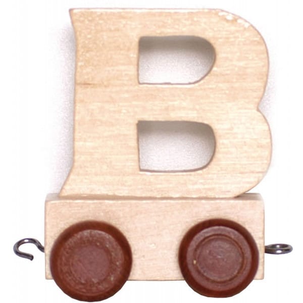 Bongers jouet en bois lettre b avec roues 6 cm de haut