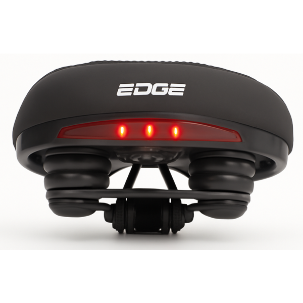 Edge Bicycle Saddle Veneto incl. Support arrière et lumière arrière - noir