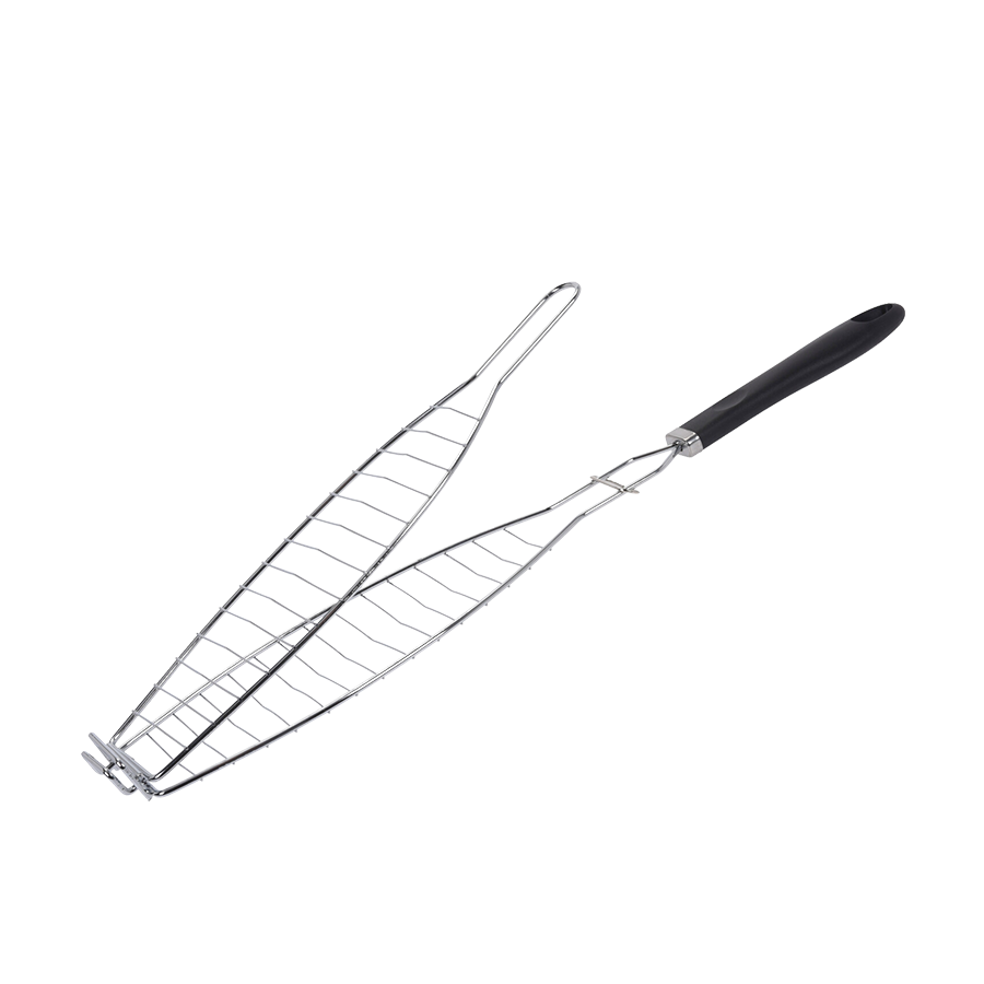 Grill à poisson BBQ 58 cm noir chromé