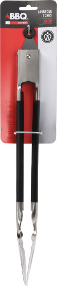 BBQ Barbecue Tongs avec acier inoxydable anti-glissade 46 cm noir