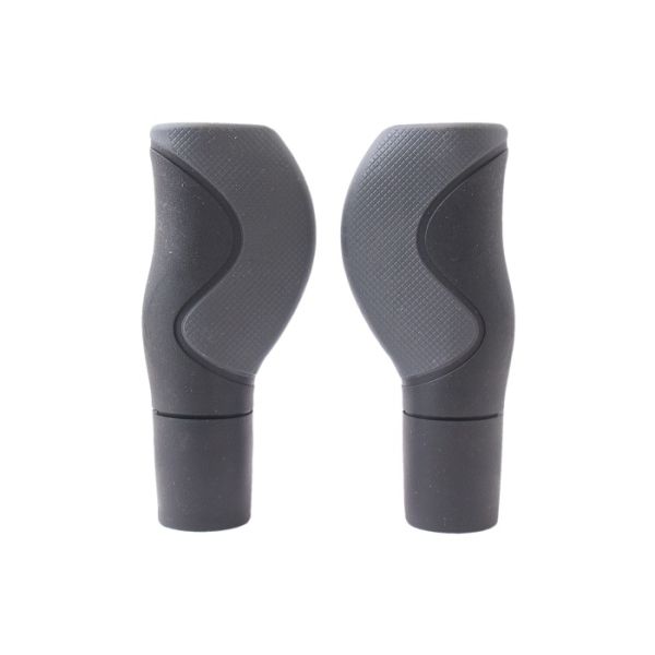 Ensemble de poignée ergonomique - 2 composants - 130 130 mm - gris noir - avec tranche - Bar-end Cap