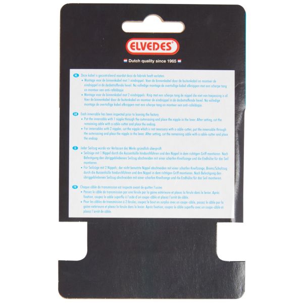 Elvedes câble intérieur de frein 2 000 mm 1×19 filetage acier inoxydable ø1,5mm avec raccord en V ø5,5 × 10