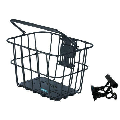 Autour du panier Alu Matt noir amovible M Support de coude de direction