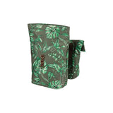 Sac double vélo de basilic, animal de compagnie recyclé, pliage de retenue à l'eau, cuir végétalien, 28-32L, thym groen