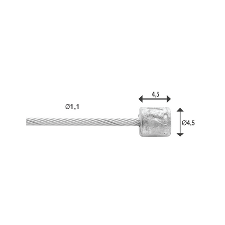 Communiquez le câble intérieur Elvedes 4000 mm en acier inoxydable lisse Ø1,1 mm Shimano Sram N-Nippel (sur carte)
