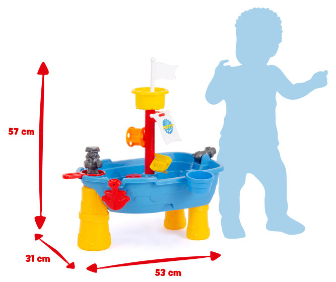 Jouets de plage table de sable et d'eau compacte avec accessoires, 21 pièces