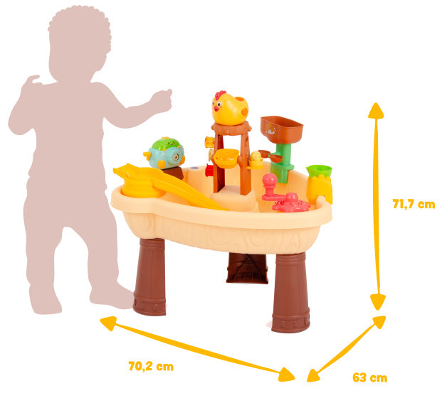 Jouets de plage table de sable et d'eau avec accessoires 29 pièces