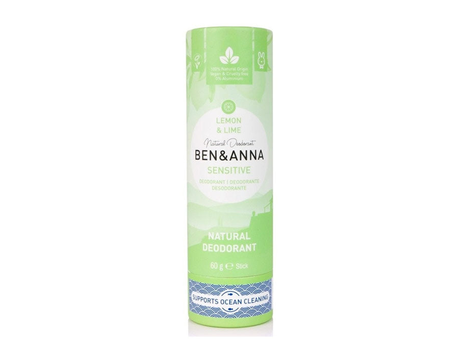 Déodorant Ben Anna en tube papier - sensible - citron vert - 60 grammes
