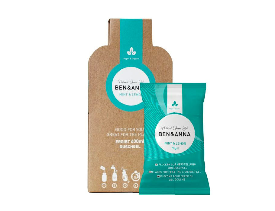 Gel douche Ben Anna - flocons - menthe citron - 2x20gr.