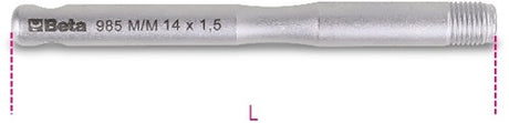 Beta uitwendige geleider pennen voor wielmontage 985m m14x1,50 - 009850104
