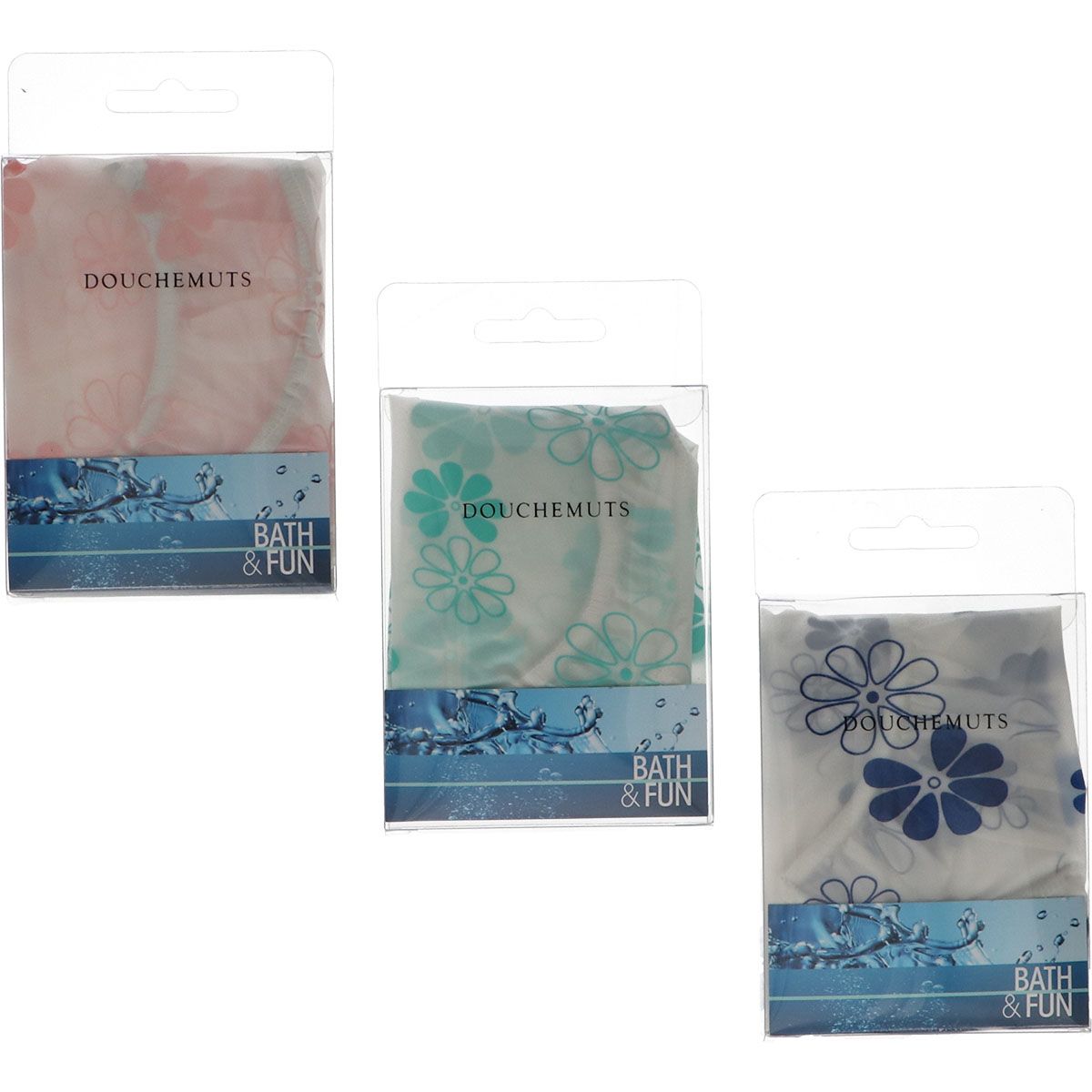Bonnet de douche amusant pour le bain, fleurs assorties