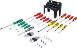 Jeu de tournevis techniques BGS avec assortiment d'embouts dans un support en plastique 44 pièces