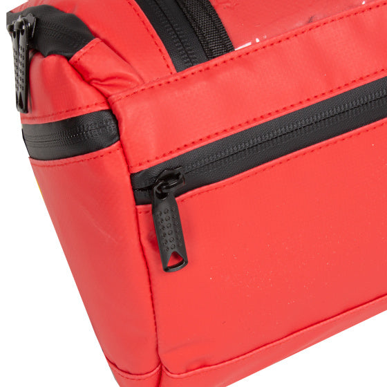 Sacoche de guidon Bike carbone hydrofuge avec bandoulière 5l rouge