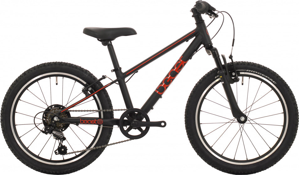 La bête 20 pouces 26 cm garçons 6V V-freins Black Red