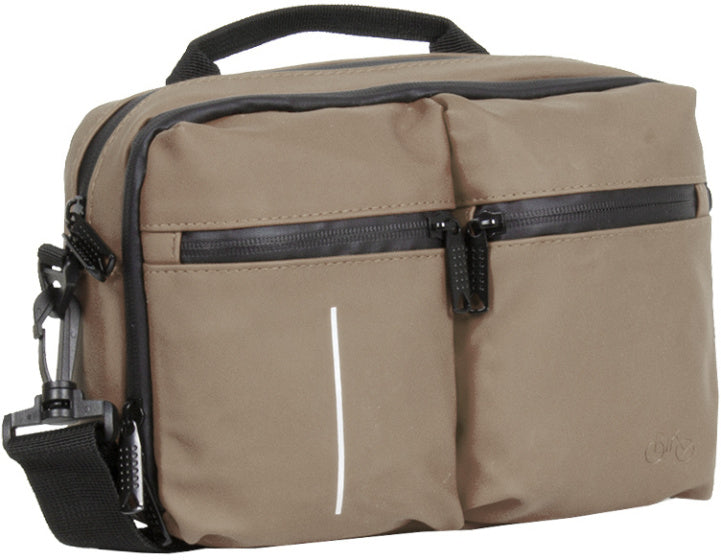 Sacoche de guidon Bike Splash déperlante avec bandoulière 3l taupe
