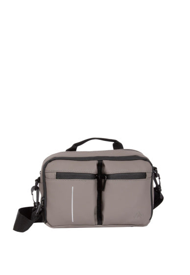 Sacoche de guidon Bike Splash déperlante avec bandoulière 3l taupe