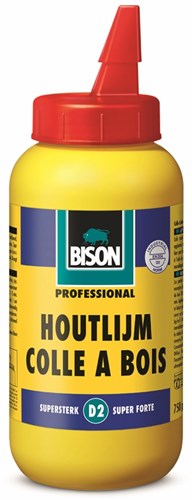 Bouteille de colle à bois originale Bison 750 grammes - colle à bois blanche de haute qualité, résistante à l'humidité, transparente au séchage, sans solvant, peut être peinte, d2, plus résistante que le bois