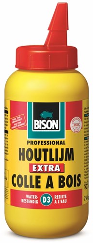 Colle à bois de bison extra 750 grammes - colle à bois blanche de haute qualité, résistante à l'eau, transparente au séchage, sans solvant, peut être peinte, d3, plus résistante que le bois