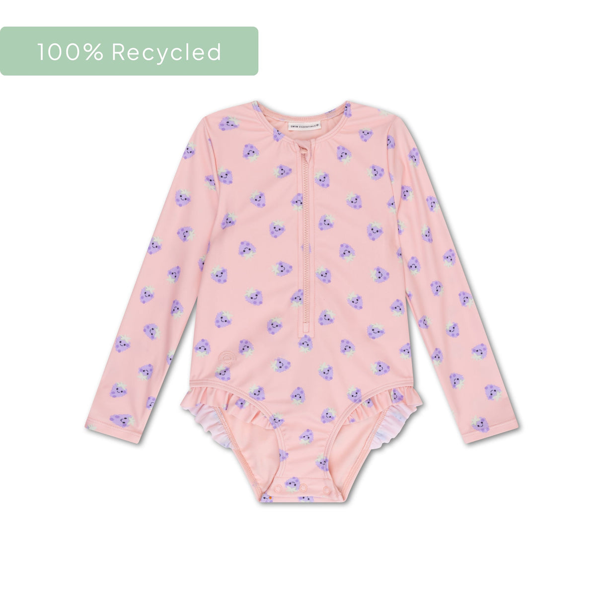 Mûre | Maillot de bain anti-UV fille beige violet à manches longues
