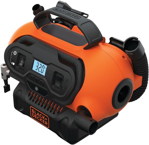 Compresseur Black+decker bdcinf18n 11bar ac dc ou 18v | adaptateur de valve universel | Adaptateur 230 V (1 batterie 2,0 Ah) - bdcinf18n-qs