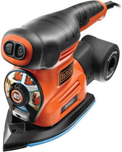 Ponceuse multifonction Black+decker ka280k 220w 4en1 | semelle de ponçage plate, de détail et excentrique | 4x points de profil | 1x doigt de ponçage | 14x feuilles abrasives | au cas où - ka280k-qs