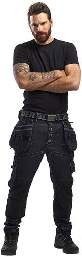Blåkläder baggy denim stretch x1900 19991141 | marineblauw zwart | maat c158 - 7330509459294