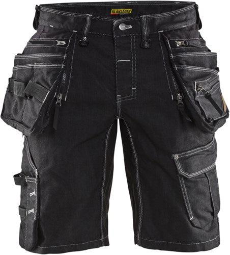 Blåkläder short denim stretch x1900 19921141 | zwart | maat 46 - 7330509534175