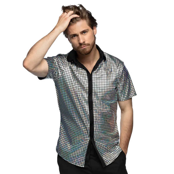 Boland disco Diamond Shirt Men Silver Taille L