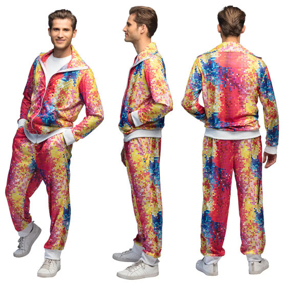 Boland disco mec tracksuit combinaisons multicolore taille xl