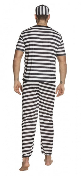 Boland Dress Up Prisoner Heren Black White Taille M L