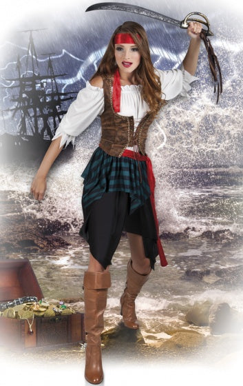 Boland Pirate Storm Costume Medames Black White Taille 36 38